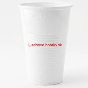 Jednorazový plastový biely pohár na studený nápoj 300 ml – 12 ks