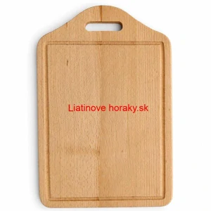Drevená doska na krájanie s rukoväťou 40×25 cm — tvar štítu