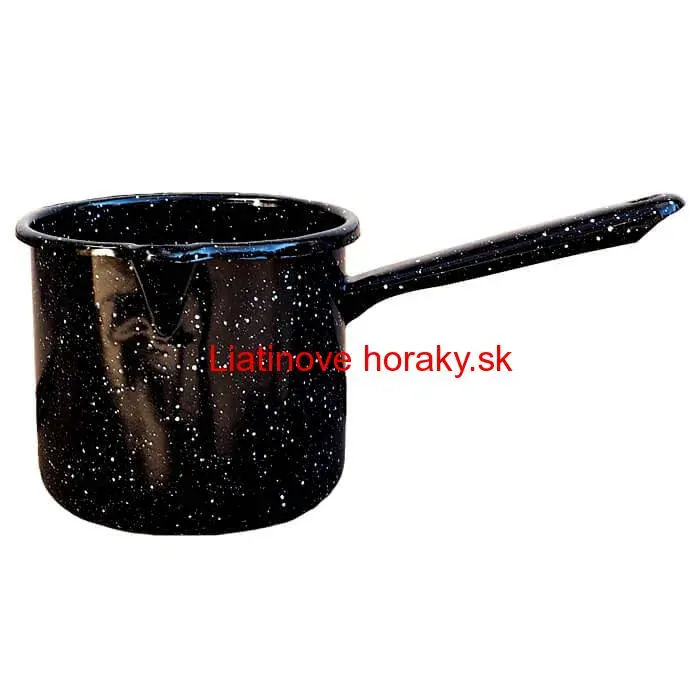 Smaltovaný hrnček s rúčkou 1 L - Čierny