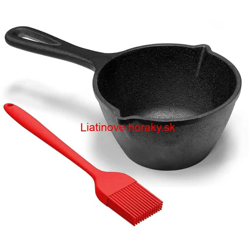 Liatinová rajnica (kastról) 0,5 l + silikónová maslovačka