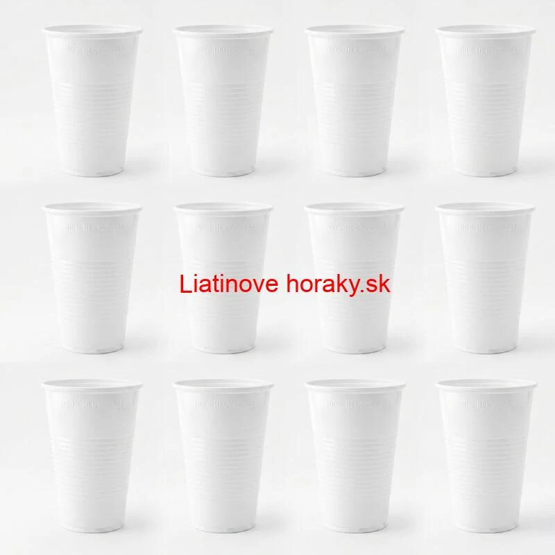 Jednorazový plastový biely pohár na studený nápoj 300 ml – 12 ks
