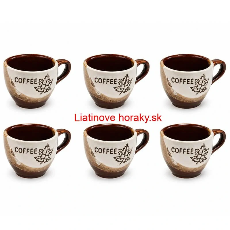 Súprava keramických pohárov na kávu 100 ml 6 ks