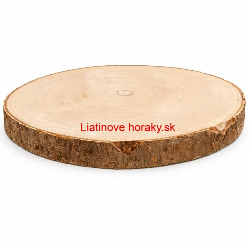 Drevený podnos z prírodného plátku dreva s kôrou Ø 20–24 cm