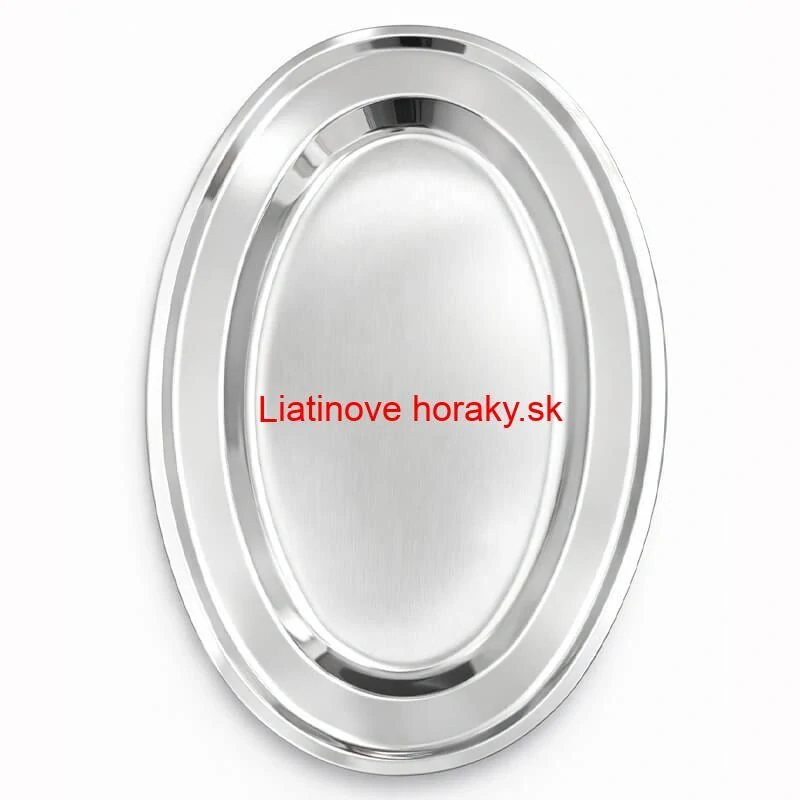 Nerezový oválny podnos (40,5cm) – Odolná servírovacia tácka na mäso aj koláče