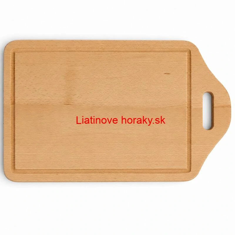 Drevená doska na krájanie s rukoväťou 40×25 cm — tvar štítu