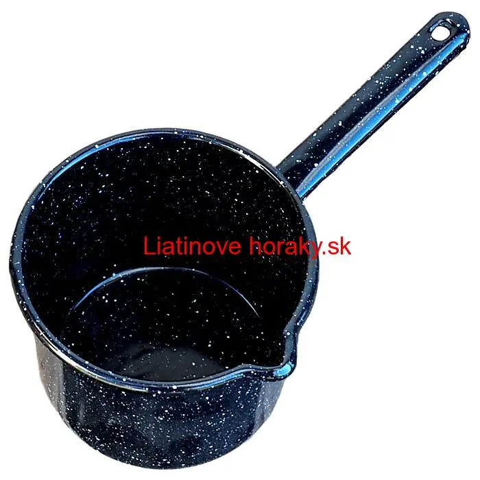Smaltovaný hrnček s rúčkou 1 L - Čierny