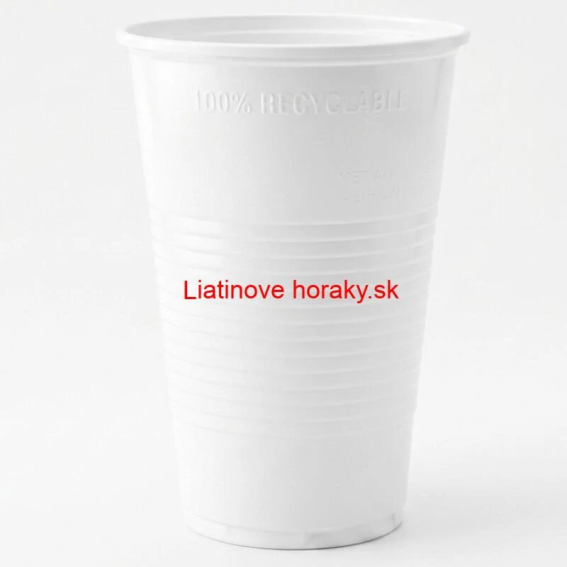 Jednorazový plastový biely pohár na studený nápoj 300 ml – 12 ks