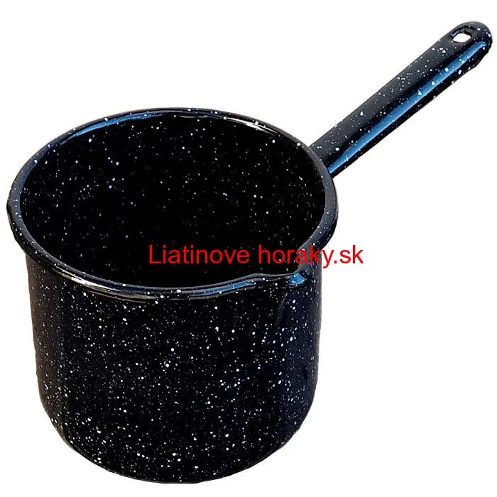 Smaltovaný hrnček s rúčkou 1 L - Čierny