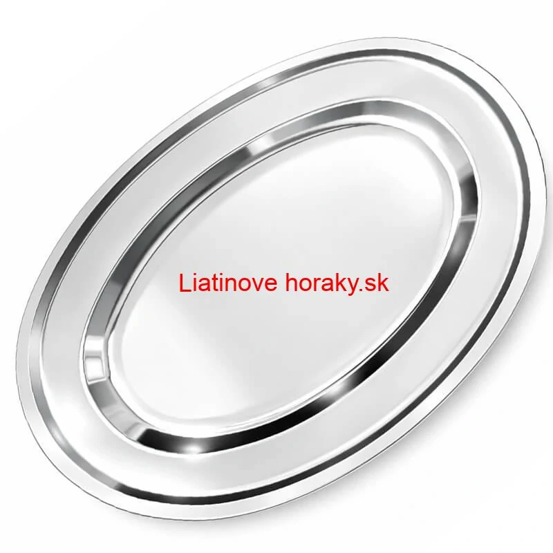 Nerezový oválny podnos (20,5cm) – Odolná servírovacia tácka na mäso aj koláče