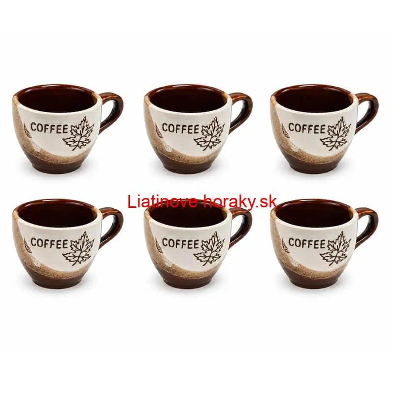 Súprava keramických pohárov na kávu 100 ml 6 ks